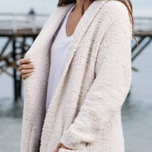 Boucle Hooded Cardi Barefoot Dreams - Rare- SMALL  Almond